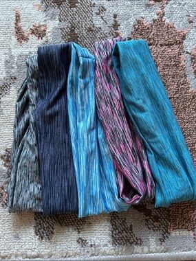 Assorted group of 5 Stretch athletic Headbands